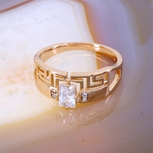 Inel Double placat cu aur rose cu Cristale zirconia c1685 - Img 2