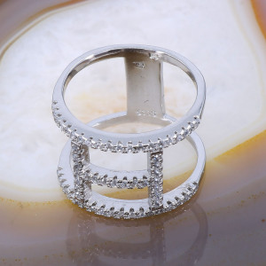 Inel Fantezie din Argint 925 cu Cristale Zirconia Albe Clare cod 2547