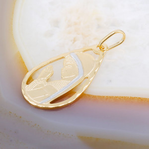 Pandantiv model Religios Placat cu Aur Galben si Alb 18K cod 543