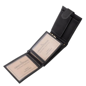 Portofel din piele naturala model Police catuse marca GreenDeed culoare Negru - Img 4