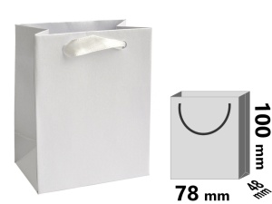 Punga Mica din Hartie - Carton Culoare Alb c24368