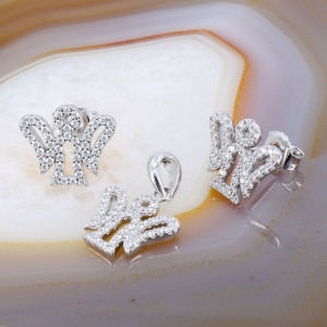 Set din Argint 925 cu Cristale Zirconia Albe Clare model Inger cod 1449