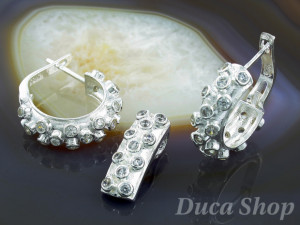 Set din Argint 925, Model cu Pietre Zirconia Albe , cod 650