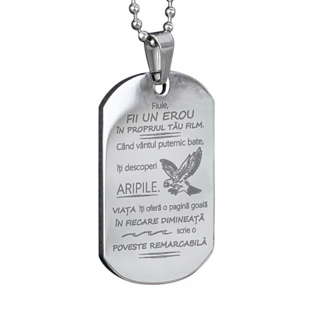 Large Army Pendant with Message for Son - Img 7