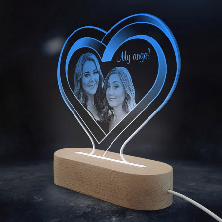 Veioza My Angel Albastra LED Personalizata - Img 2