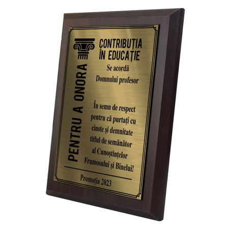 Teacher Gold Diploma Plaque - Img 2