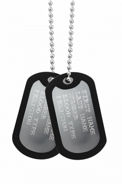 2 Military Tags 1 Rubber Edge Chain - Img 3