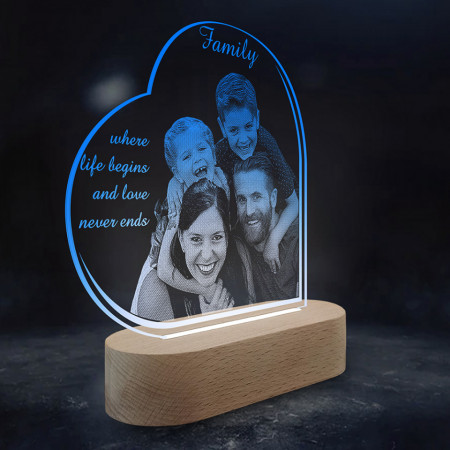 Personalized Blue LED Family Lamp - Img 3
