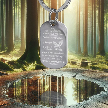 Small Army Keychain with Message for Son - Img 2
