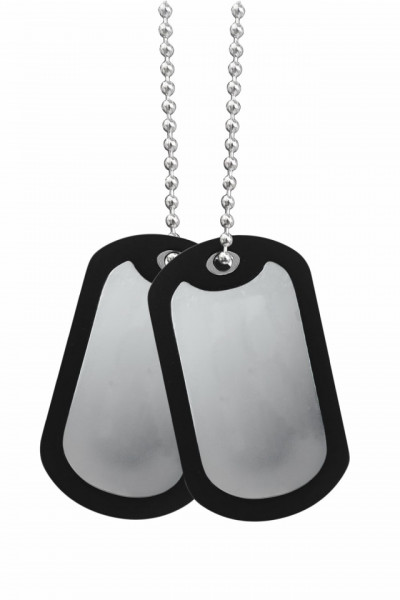 2 Military Tags 1 Rubber Edge Chain - Img 4