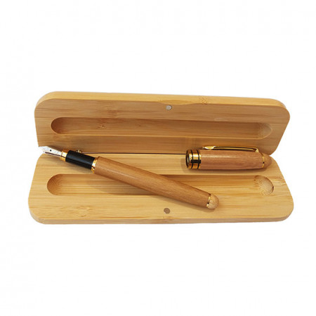 BAMBOO FOUNTAIN PEN AND BOX ENGRAVED FAMILY MESSAGE - Img 2