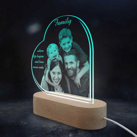 Personalized Green LED Family Lamp - Img 2