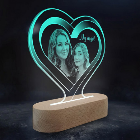 My Angel Green LED Personalized Lamp - Img 2