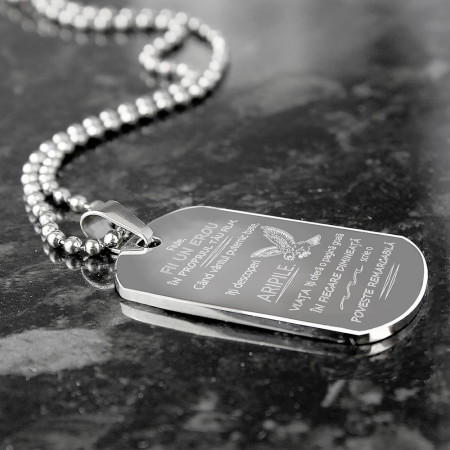 Small Army Pendant with Message for Son - Img 4