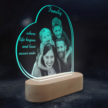 Veioza Family Verde LED Personalizata - Img 3