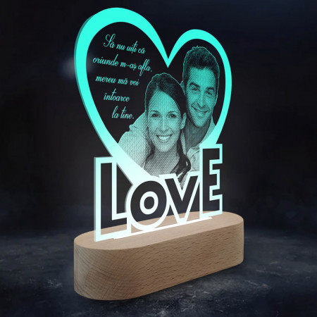 Veioza Love Verde LED Personalizata - Img 3