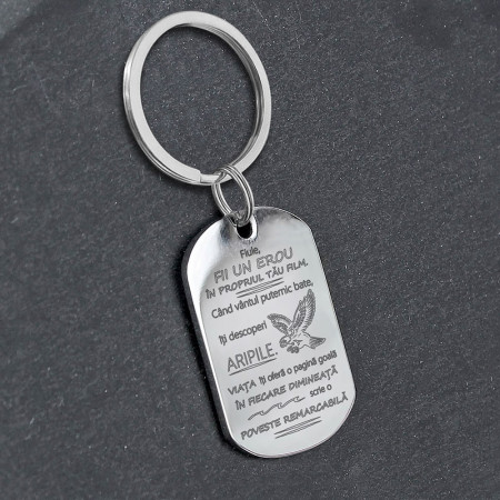 Medium Army Keychain with Message for Son - Img 6