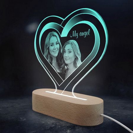 My Angel Green LED Personalized Lamp - Img 3