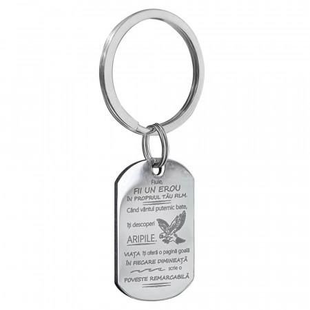 Small Army Keychain with Message for Son - Img 6