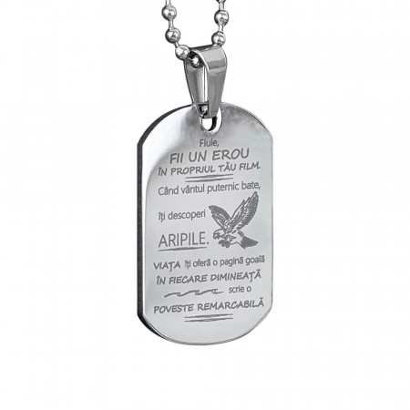 Small Army Pendant with Message for Son - Img 5