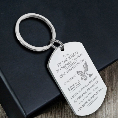 Large Army Keychain with Message for Son - Img 4
