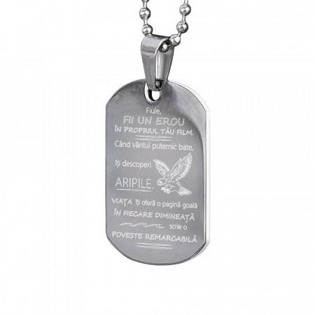 Small Army Pendant with Message for Son - Img 6