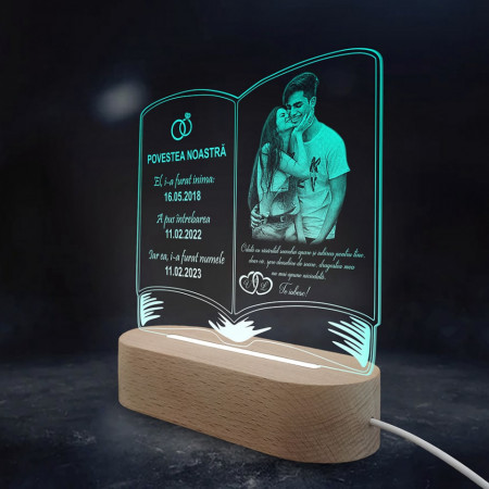 Veioza Carte Verde LED Personalizata - Img 2