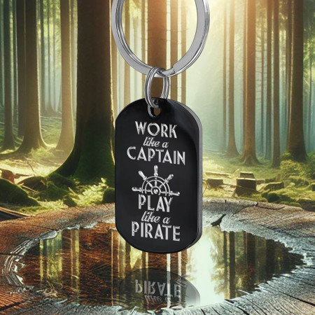 Black Army Keychain with Sailor Message - Img 2