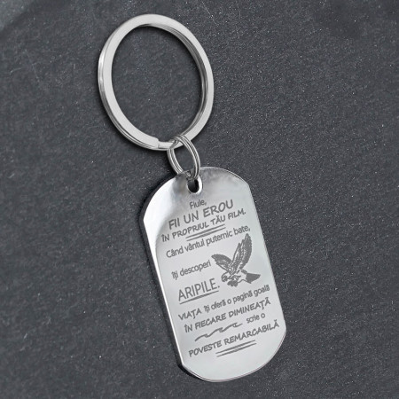 Large Army Keychain with Message for Son - Img 5