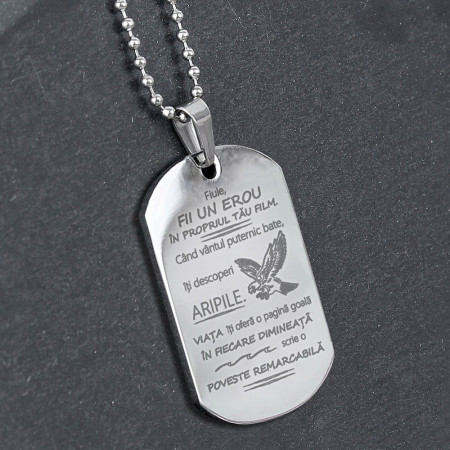 Large Army Pendant with Message for Son - Img 5