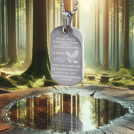 Small Army Pendant with Message for Son - Img 7