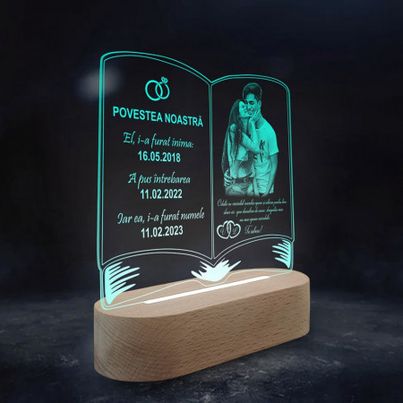 Veioza Carte Verde LED Personalizata - Img 3