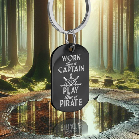 Black Army Keychain with Sailor Message - Img 3