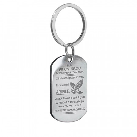 Large Army Keychain with Message for Son - Img 6