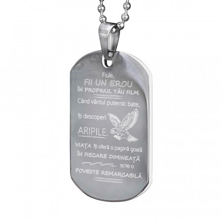 Large Army Pendant with Message for Son - Img 6