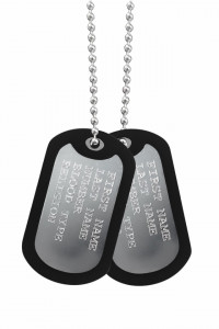 2 Military Tags 1 Rubber Edge Chain