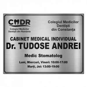 Placheta Cabinet de Stomatologie