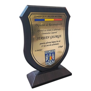 Customizable plaque in the shape of a coat of arms
