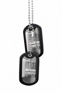 2 Military Tags 2 Rubber Edge Chains