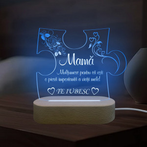 Blue LED Night Light Gift for Mom