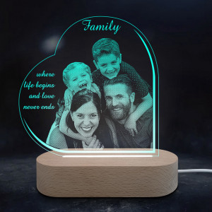 Personalized Green LED Family Lamp