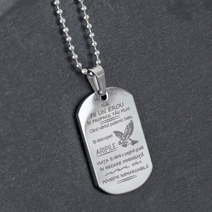 Small Army Pendant with Message for Son