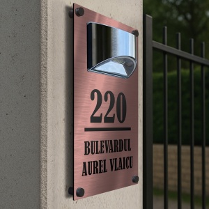 House Number with Solar Lamp