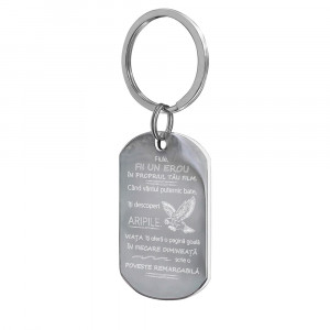 Large Army Keychain with Message for Son