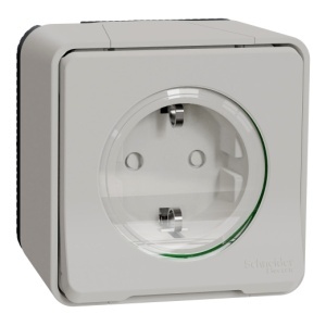 Mureva priza 2P+E, obt. PT alb