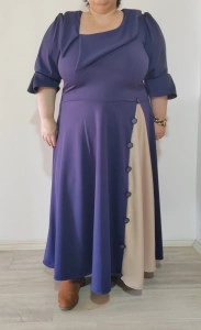 Haljina za punije dame teget