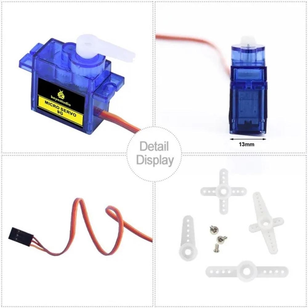 Motor Servo SG90 9G Mini, Keyestudio, 90°, Conector PH2.45