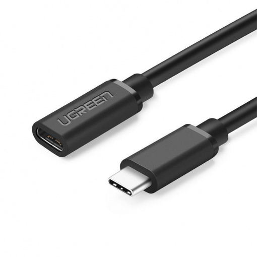 Cablu Extender USB-C 3.2 Gen1 (T) la USB-C 3.2 Gen1 (M), Transfer Date 5 Gbps, Transfer Video 4K @60Hz, Ugreen ED008, Negru, 0.5m