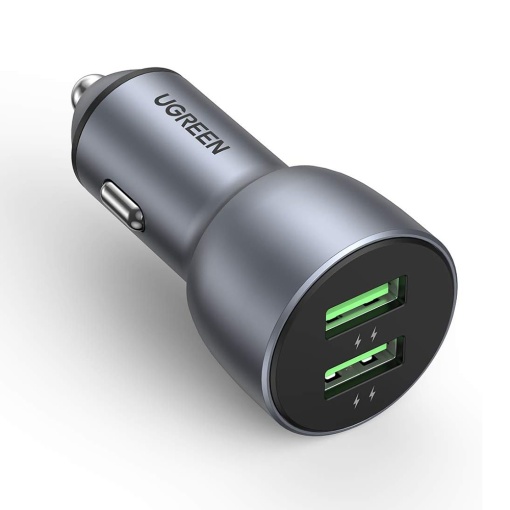 Ugreen 10144 Incarcator Auto 36W, 3A, 2x USB, Fast Charging, Albastru