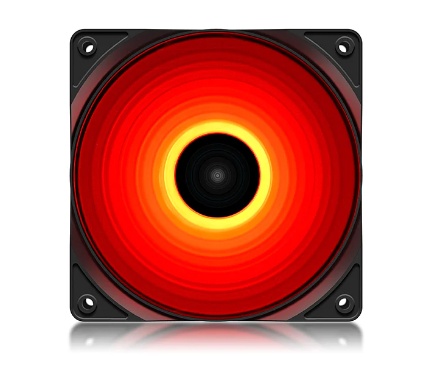 VENTILATOR DEEPCOOL PC RF120R LED, 120x120x25 mm, 4 red LED, Hydro Bearing, "DP-FLED-RF120-RD"